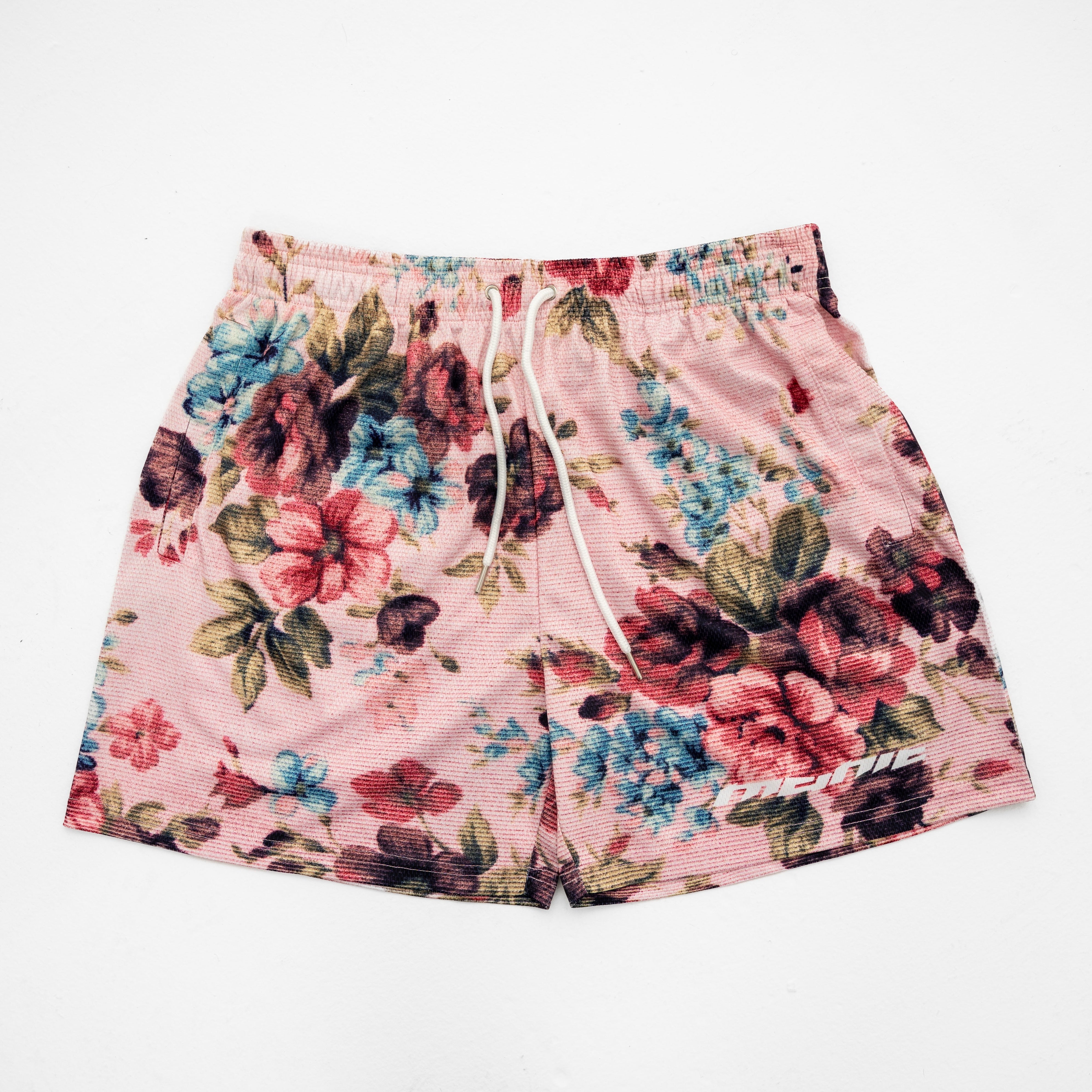 PINK FLORAL SHORTS 5" INSEAM